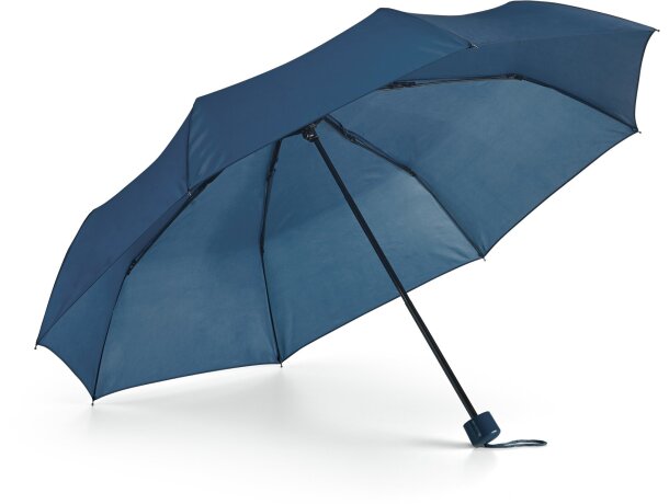 Paraguas de colores en funda plegable azul para empresas