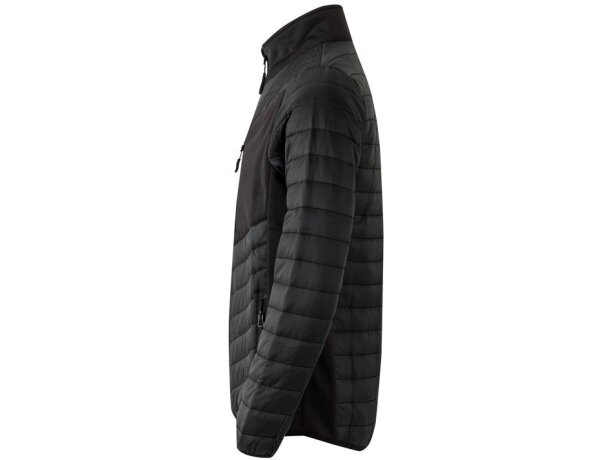 Chaqueta acolchada raijin con tejido elástico en contraste Negro detalle 15