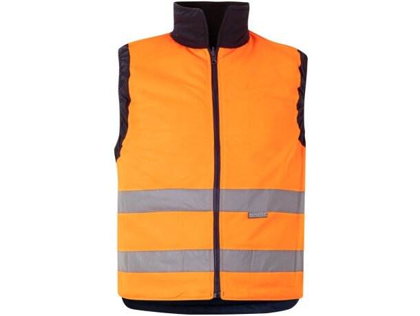 Chaleco acolchado reversible Diana con bolsillos y reflectantes Naranja detalle 7