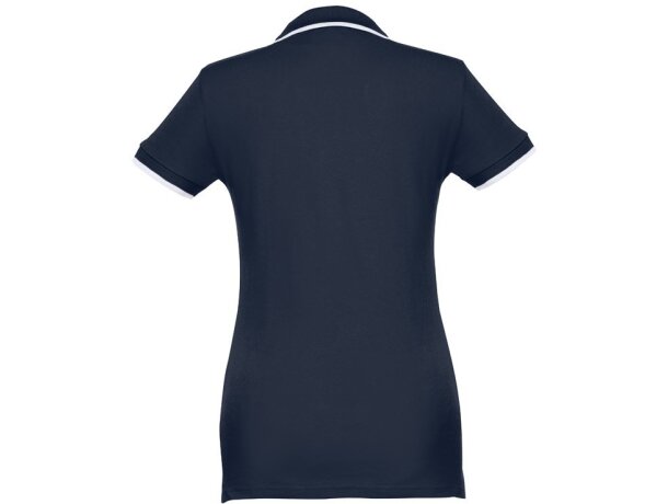 Polo slim fit Rome women bicolor algodón 210 g/m² manga corta Azul marino detalle 6