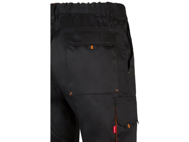 Pantalón de sarga multibolsillos bicolor VL Hypnos Negro/Naranja detalle 68