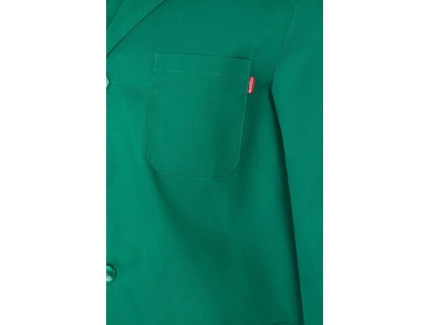 Blusa de sarga Danu unisex con cinturón y bolsillos Verde detalle 16
