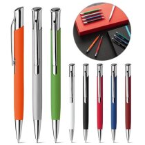 Económico bolígrafo Olaf Soft con goma antideslizante