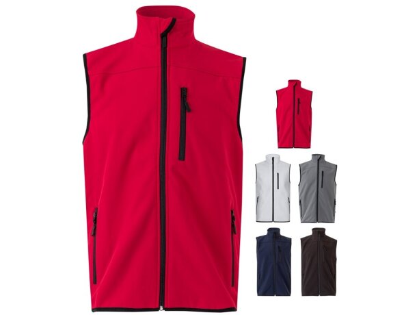 Chaleco soft shell Varuna con forro polar y cremallera invertida detalle 1