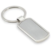 Llavero de metal elegante con estuche cromado satinado