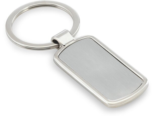 Llavero de metal elegante con estuche cromado satinado