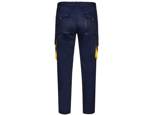 Pantalón de sarga multibolsillos bicolor VL Hypnos Azul marino/Amarillo detalle 73