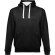 Sudadera Moscow unisex con capucha, bolsillo marsupial y cordones Negro/Blanco detalle 14