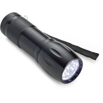 Linterna de aluminio con funda de poliéster barata negra Linterna de aluminio con funda de poliéster barata negra