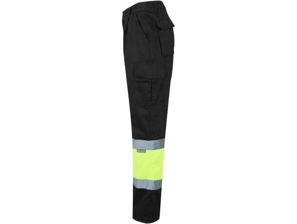 Pantalón de sarga bicolor VL Athena con bandas reflectantes Negro/Amarillo detalle 51