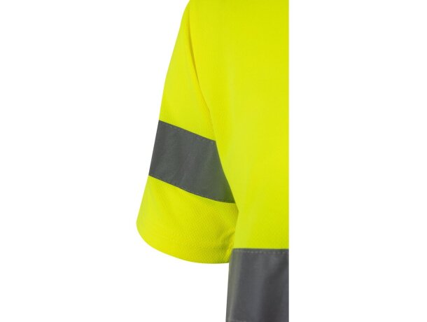 Camiseta técnica bicolor Brahma alta visibilidad EN20471 Gris/Amarillo detalle 14