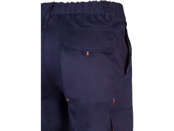 Pantalón de sarga multibolsillos bicolor VL Hypnos Azul marino/Naranja detalle 62
