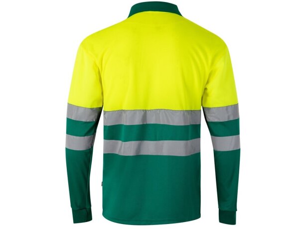 Polo bicolor alta visibilidad VL Vulcan manga larga Verde/Amarillo detalle 27