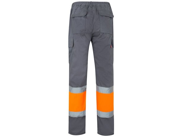 Pantalón de sarga bicolor VL Athena con bandas reflectantes Gris/Naranja detalle 14