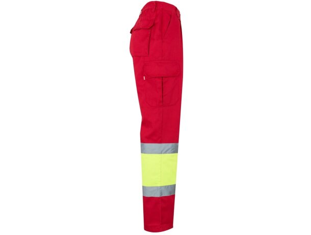 Pantalón multibolsillos bicolor poseidon con reflectantes Rojo/Amarillo detalle 37