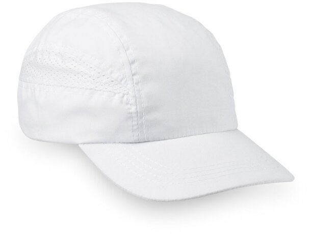 Gorras running de poliéster cierre velcro Hi!dea Blanco detalle 1