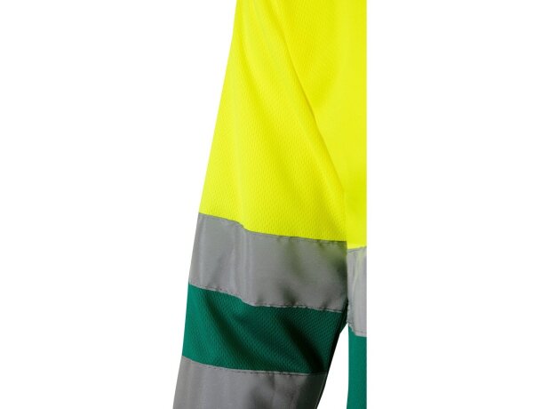 Polo bicolor alta visibilidad VL Vulcan manga larga Verde/Amarillo detalle 30