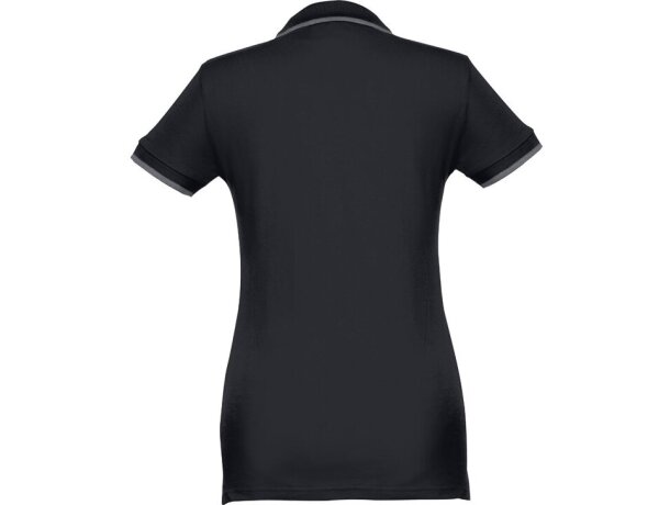 Polo slim fit Rome women bicolor algodón 210 g/m² manga corta Negro detalle 18