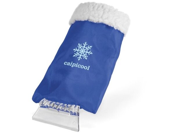 Raspador de hielo para coches con guante azul royal