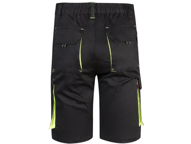 Bermudas Hemera bicolor multibolsillos con cinturilla elástica Negro/Amarillo detalle 32