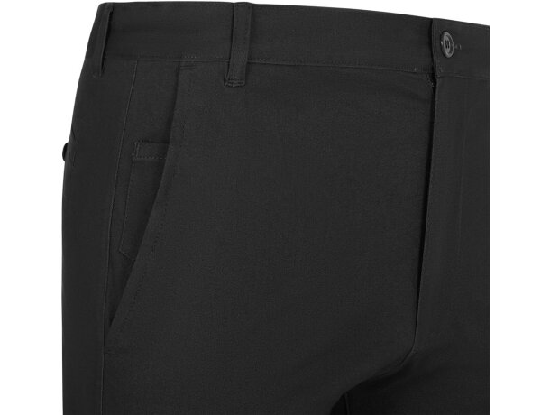 Pantalón chino Vishnu unisex elástico con cinco bolsillos Negro detalle 12