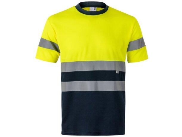 Camiseta técnica bicolor Brahma alta visibilidad EN20471 Azul marino/Amarillo detalle 18