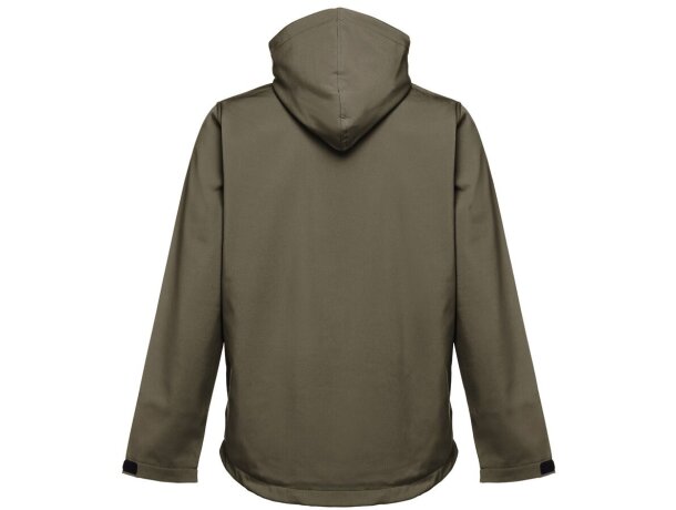 Chaqueta softshell zagreb con capucha removible para hombre Verde militar detalle 7