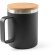 Taza lauda acero reciclado con tapa de bambú