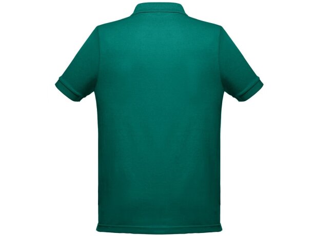 Polo berlin piqué de hombre con cuello y mangas en canalé Verde oscuro detalle 9