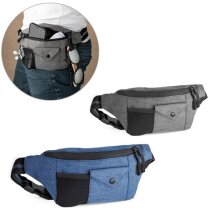 Riñonera Muzeul azul gris con compartimentos