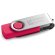 Pen drive usb claudius 4gb con acabado de goma y clip metálico Rosa detalle 1