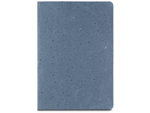 Libreta A5 tapa café reciclado personalizada páginas rayadas Azul detalle 8