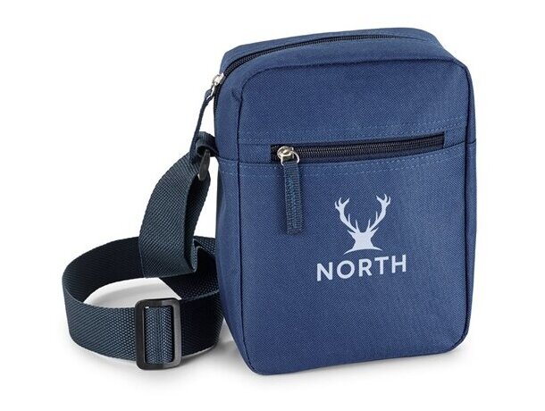 Bolso bandolera con bolsillo frontal azul