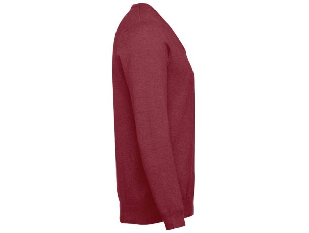 Jersey cuello en v milan con puños en canalé Burdeos detalle 10