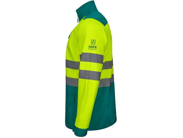 Chaqueta softshell Hestia bicolor alta visibilidad en20471 Verde/Amarillo detalle 7