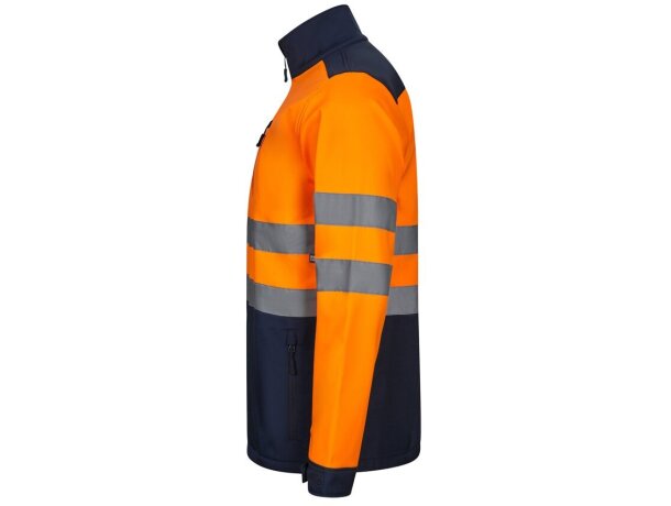 Chaqueta soft shell bicolor hestia large alta visibilidad Azul marino/Naranja detalle 3