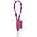 Lanyard tube short poliamida con mosquetón de 9 mm Negro/Rosa detalle 2