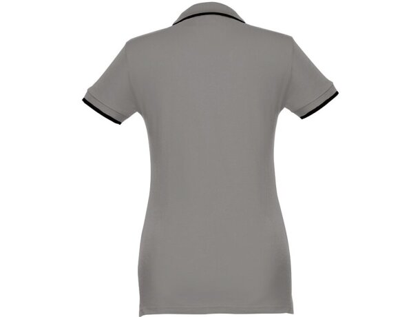 Polo slim fit Rome women bicolor algodón 210 g/m² manga corta Gris detalle 12