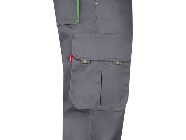 Pantalón de sarga multibolsillos bicolor VL Hypnos Gris/Verde detalle 4