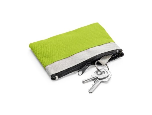 Llavero monedero combinado verde claro personalizado