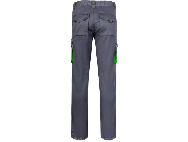 Pantalón elástico bicolor fides con seis bolsillos funcionales Gris/Verde detalle 2