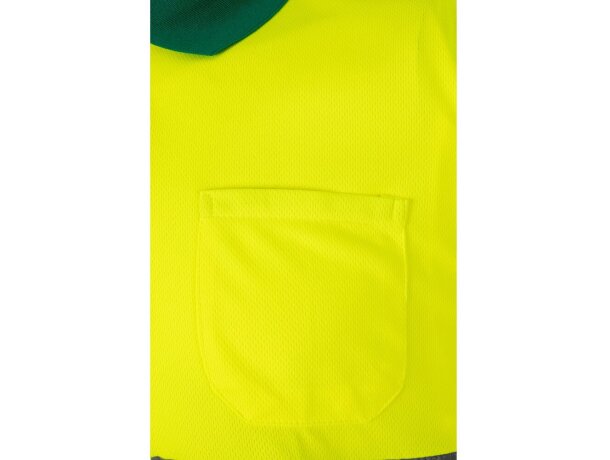 Polo alta visibilidad Cupid Large bicolor manga corta 4XL 5XL Verde/Amarillo detalle 24