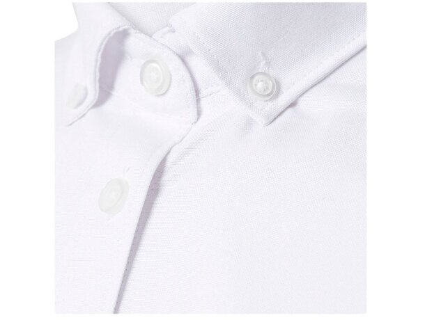 Camisa oxford Prithvi mujer elástica manga larga Blanco detalle 16