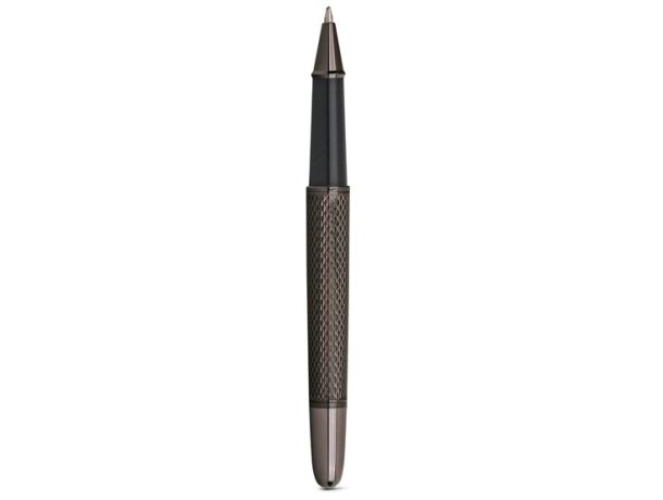 Royal. juego de roller y bolígrafo de metal gris oscuro