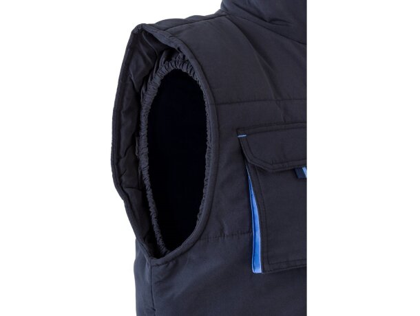 Chaleco acolchado bicolor multibolsillos unisex VL Nergal Azul marino/Azul claro detalle 10