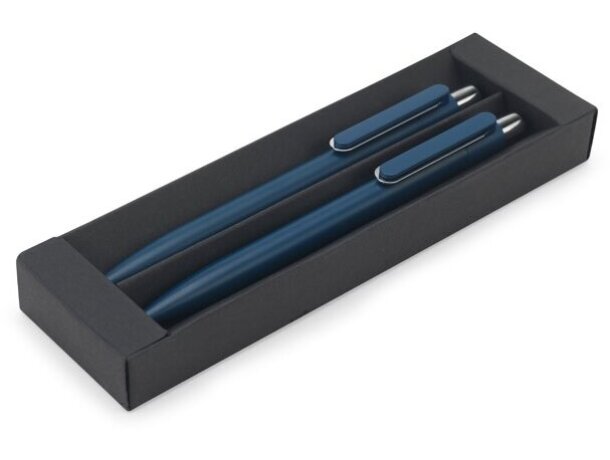 Set bolígrafos Kylie aluminio reciclado con acabado mate Azul detalle 10