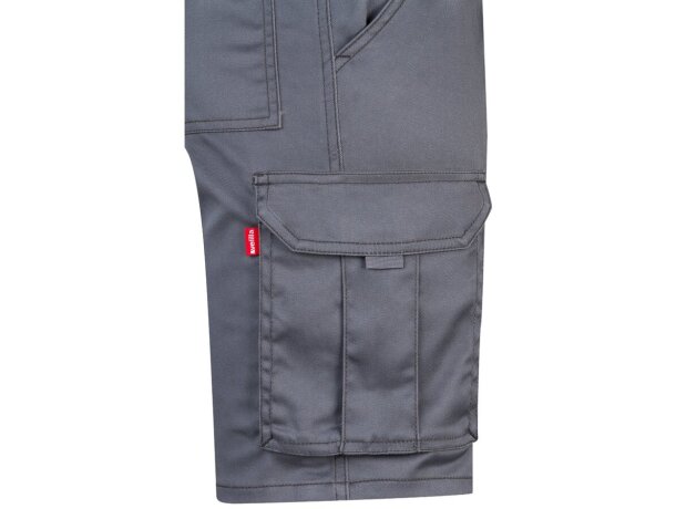 Bermudas elásticas multibolsillos Hebe con cinturilla elástica Gris detalle 16