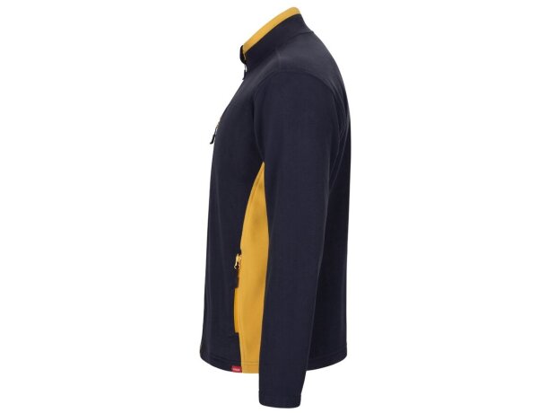 Chaqueta polar bicolor Geras con cinco bolsillos y cremallera Azul marino/Amarillo detalle 43