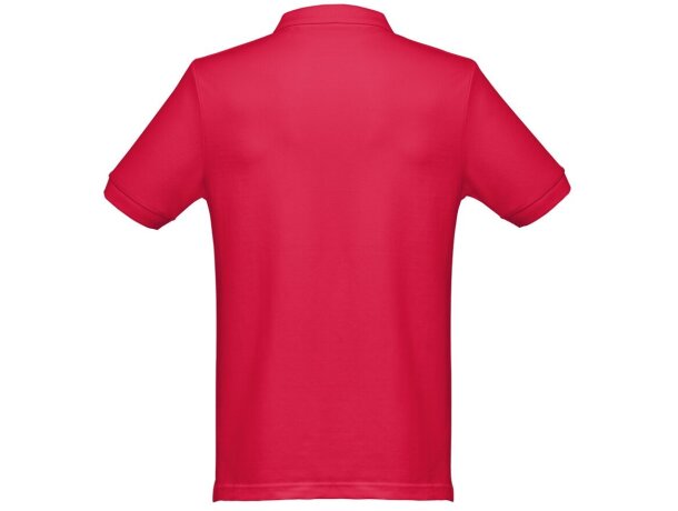 Polo hombre THC Monaco II en algodón 240g/m² con cuello canalé Rojo detalle 4
