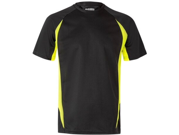 Camiseta técnica ojo de pájaro bicolor VL Slayer Negro/Amarillo detalle 27